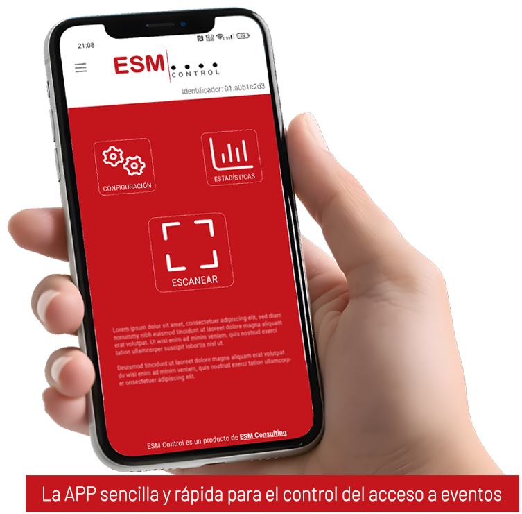 ESM Control - Pantalla principal